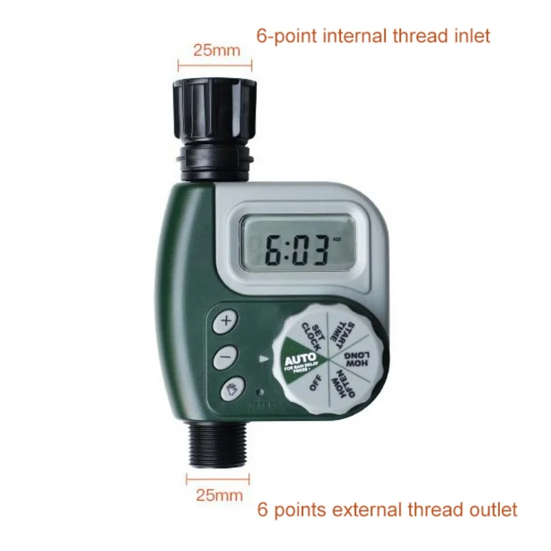 

Battery Operated Single Outlet Electronic Digital Programmable Faucet Timer Cycles Easily From Set Clock