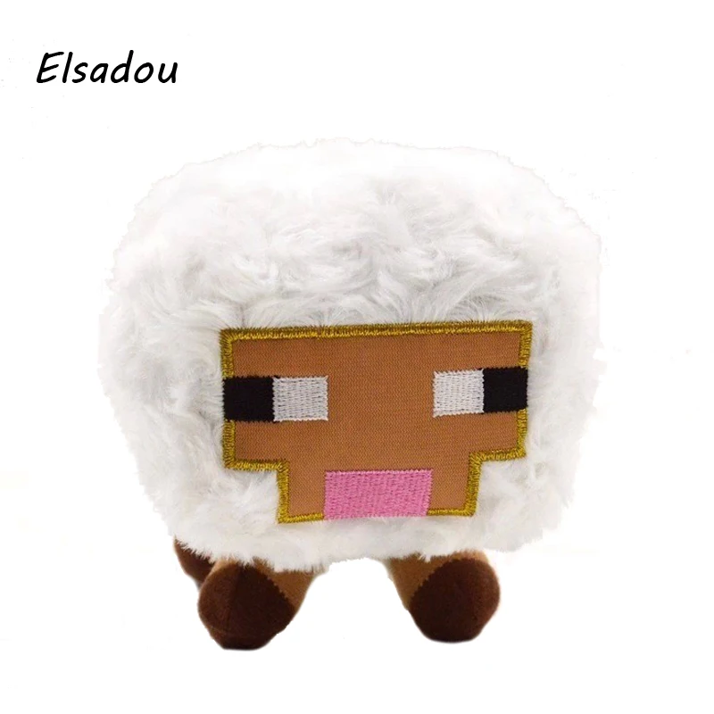 Elsadou Minecraft Sheep White Plush Toy Doll