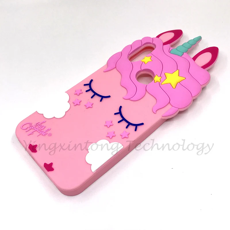 3D Cartoon Unicorn Soft Silicone Back Cover For Xiaomi Redmi 5 6 6A S2 Redmi Note 7 6 5 4 X Cute Pink Horse Ears Phone Case