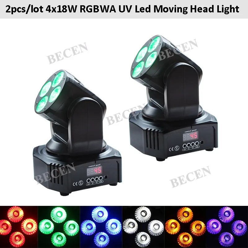 

4x18W 6in1 MINI Led Moving Head Light with Remote control 2pcs ship from US