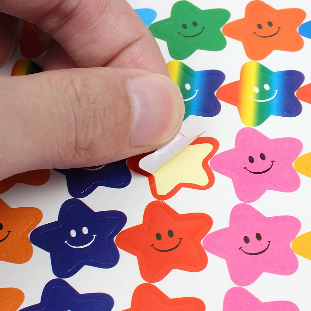 Happy Face Stickers And Smiling Star Stickers 20 Sheets 1390 Pcs Colorful Award Stickers For Teacher Parents Kids Incentive Decorative Stickers For Books Crafting Artworks (5)