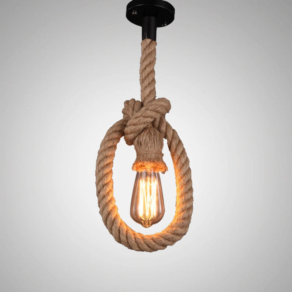Retro Vintage lights Industrial Pendant Edison Rope Ceiling Light Single Head American Style New
