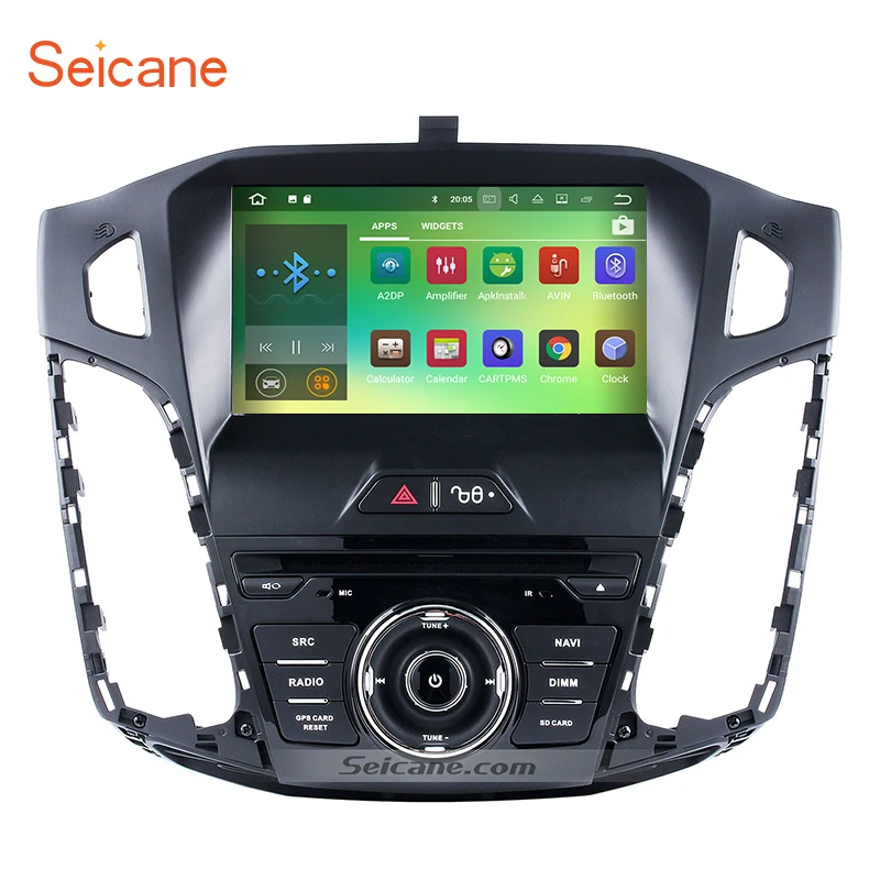 

Seicane 8" Android 7.1 car DVD Radio Bluetooth GPS Navigation for 2011 2012 2013 Ford Focus with AUX support USB TPMS SD DVR DAB