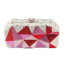 Новое прибытие полный ромбовидная решетка 6 цветов ужин клатч женский вечерний роскошный ридикюль кристалл Дамская сумочка женский клатч