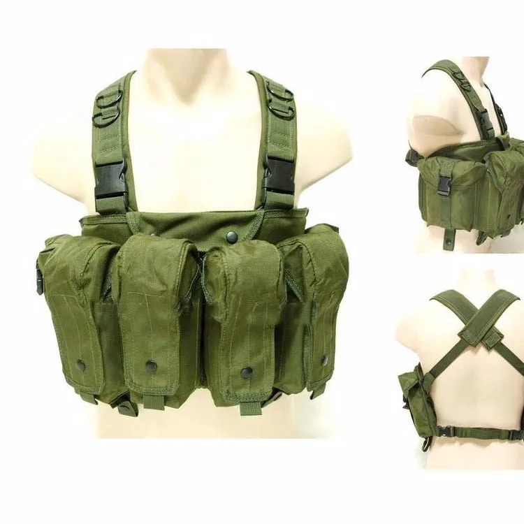 Military Camouflage Tactical Vest Airsoft Ammo Chest Rig AK 47 Magazine Carrier Combat