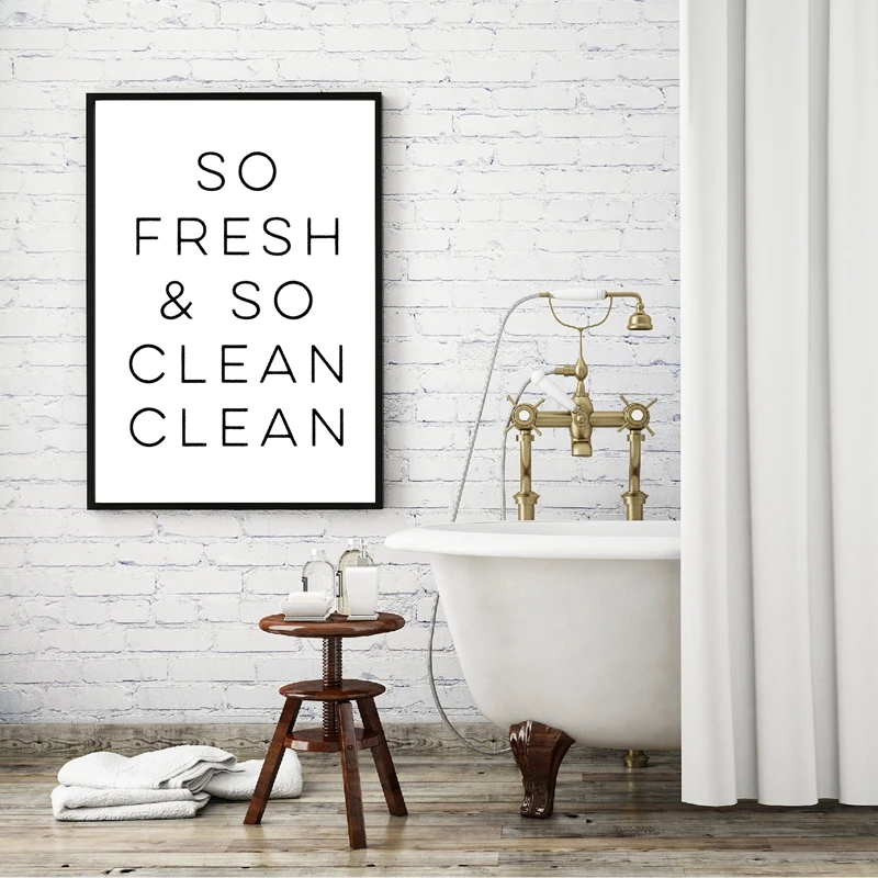 So Fresh So Clean Clean Canvas Art Painting Bathroom Decor