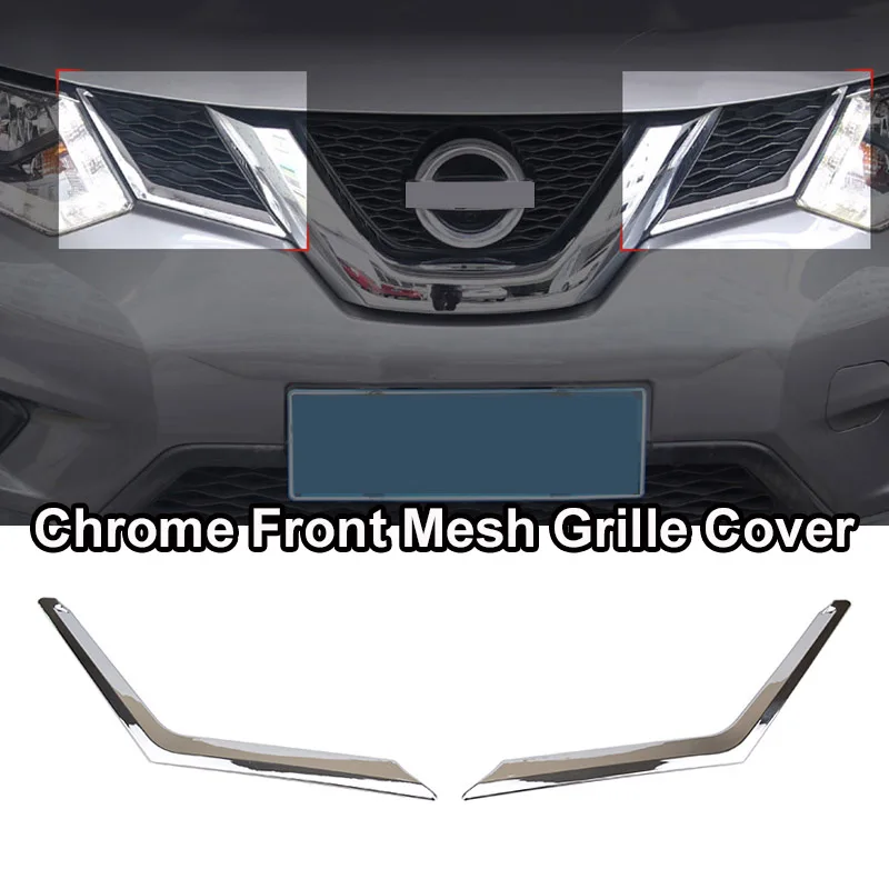 Для Nissan Rogue X-Trail T32 хромированный противотуманный светильник, дверная ручка, переключатель на вентиляционное отверстие, панель, накладка, украшение автомобиля - Цвет: front mesh cover