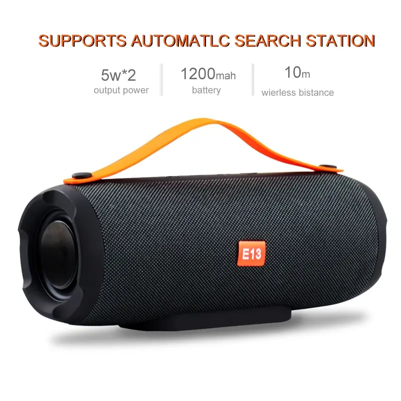 

E13 Mini Portable Wireless Bluetooth Speaker Stereo Speakerphone Radio Music Subwoofer Column Speakers for Computer with TF FM