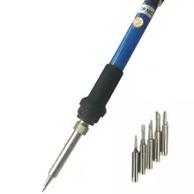 110 В 220 в 60 Вт Электрический паяльник Регулируемая температура Электрический Железный пистолет ручка тепловой набор инструментов для сварки с 5 шт. железных наконечников