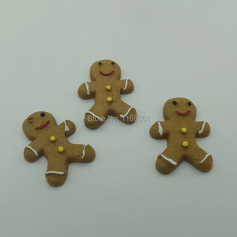 1pcs/lot resin flatback Gingerbread man 20mm Cabochons Scrapbooking Hair Bow Center DIY Christmas decration C109-8