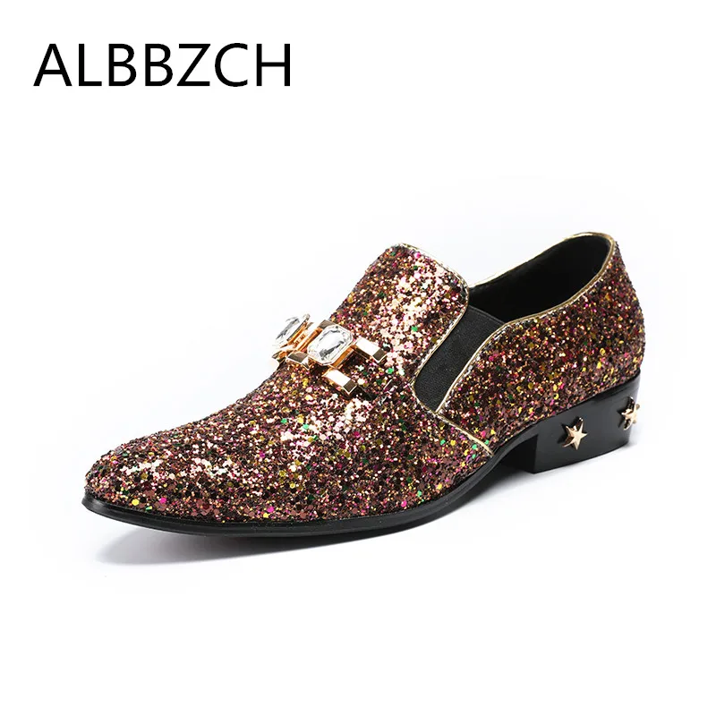 Negocio 1 En Hombres Del Punta Sequined De 3 Holgazanes Partido Resbalón Pie Dedo 3 Verano Metal Carrera Zapatos Los Ocasionales Trabajo Primavera Moda vw65q