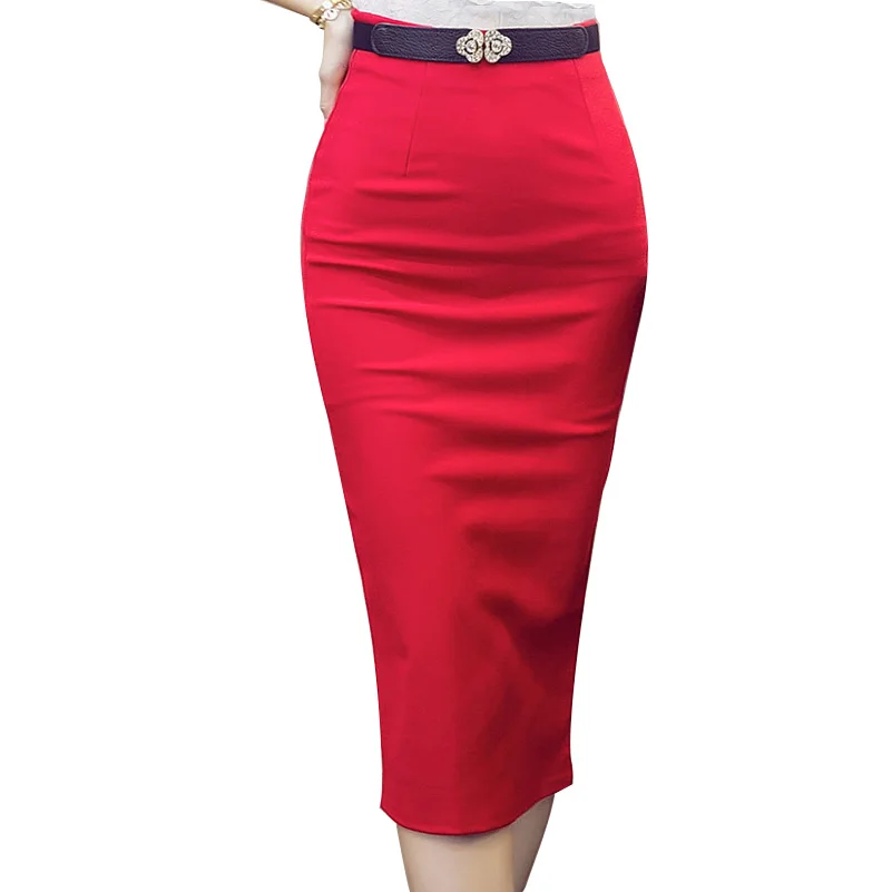 2017 de Las Mujeres Falda Lápiz Falda Con Cintura Alta Oficina Apretada falda Mejor Precio Moda Delgado Paquete Hip Falda sin cinturón