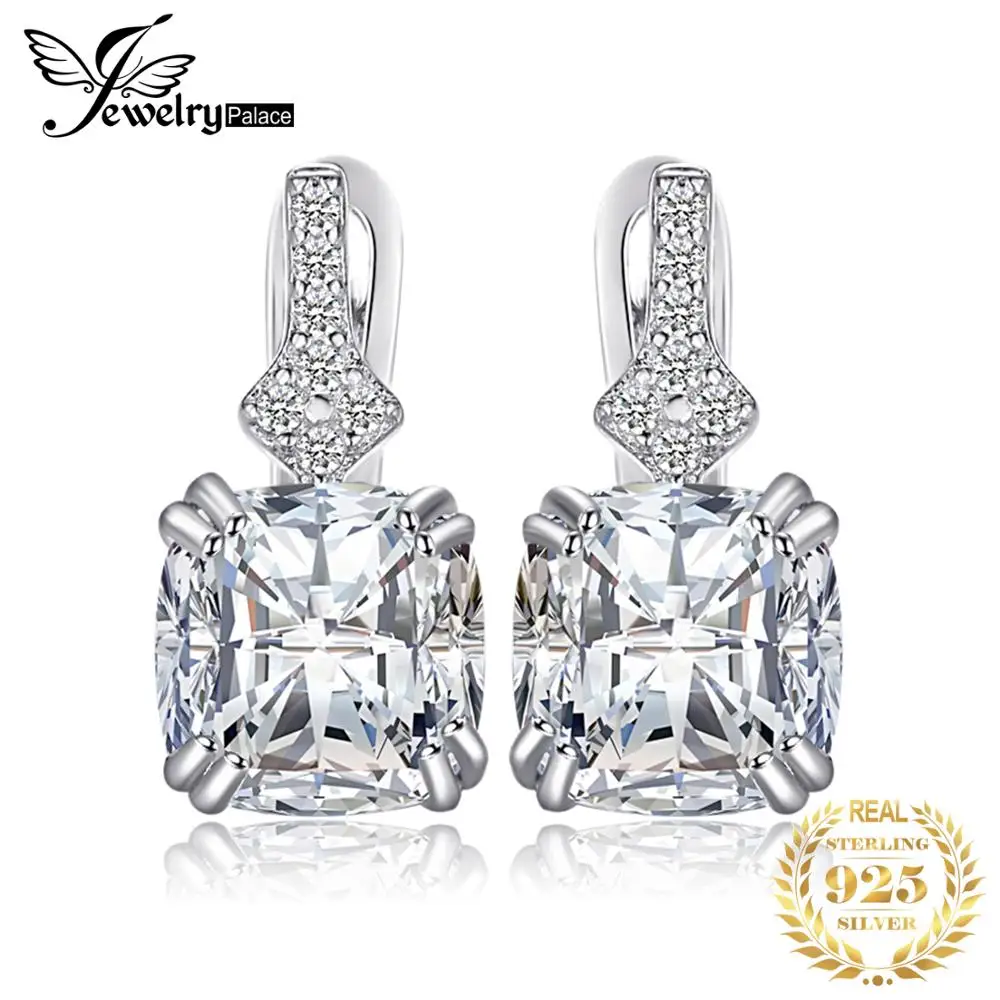 Jewelrypalace Винтаж 3.5ct Подушка с кубического циркония клип на Серьги модные