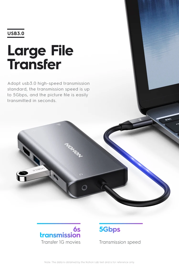 NOHON usb-хаб 3,0-Мульти USB C концентратор HDMI адаптер аудио NIC порт для MacBook huawei mate 20 Pro type C концентратор USB-C док-станция