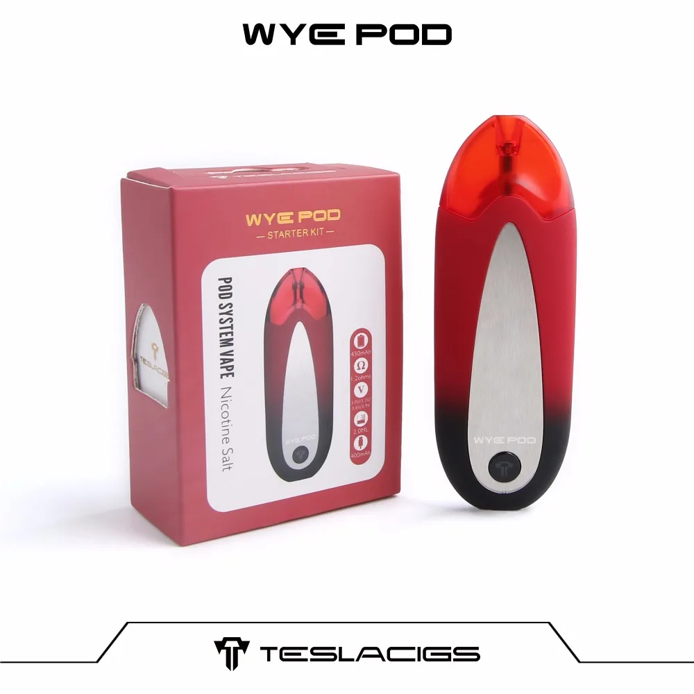 Оригинальный Tesla WYE Pod стартовый набор для вейпинга 430 мАч батарея все в одном