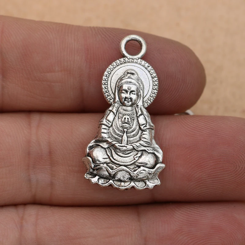 Подвеска KJjewel в античном стиле с посеребренным покрытием Будды для изготовления