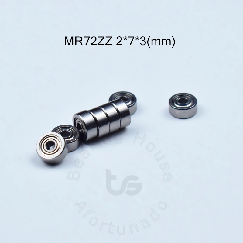 MR72ZZ 2*7*3(мм) 10 штук подшипник ABEC-5 металлическим герметичным Миниатюрный Мини подшипник MR72 MR72ZZ конический роликовый подшипник хромистой стали подшипника
