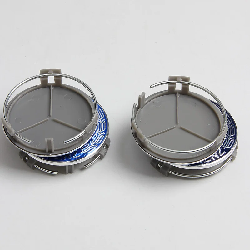 

20PCS 75MM Dark Blue Black Wreath Car Styling Car Wheel Center Hub Cap Cover Rim Logo Cover For W202 CLK C260