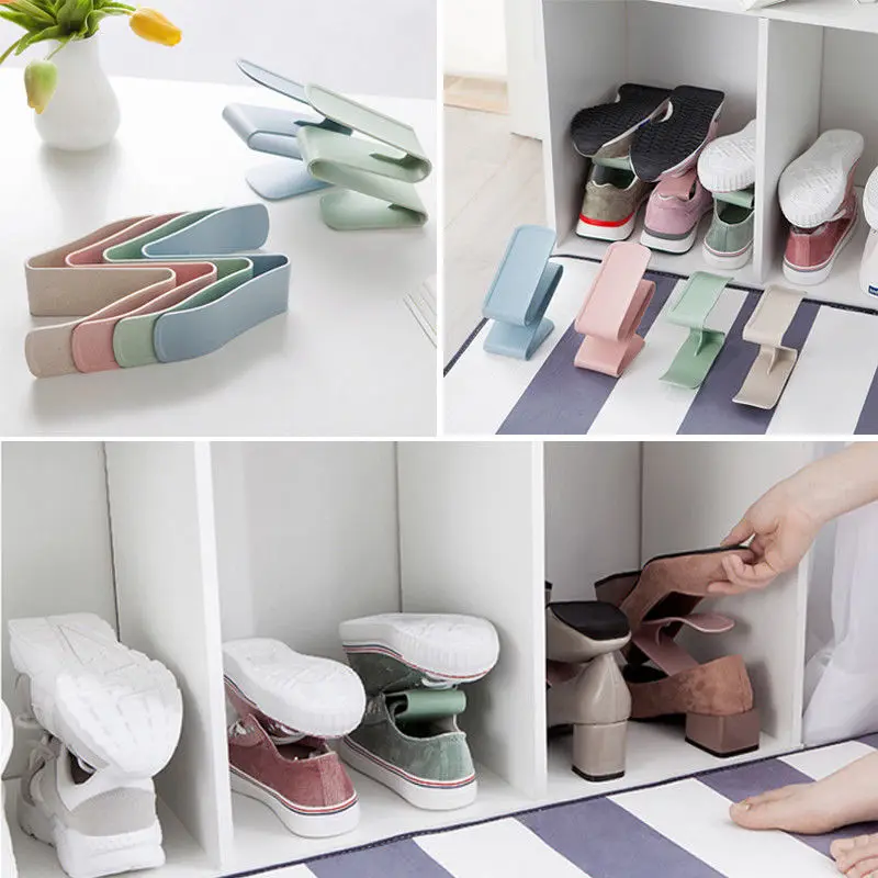 

Creative Display Rack Organizer Shoes Space-Saving Plastic Storage Rack Multi-color Gifts 2017 NEW