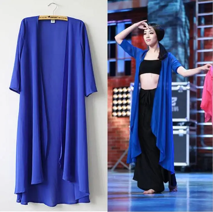 

Summer Kimono Cardigan Women Loose Long Blouses Shirt 3 Colors Chiffon Beach Shirts Sunscreen Clothing