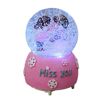 

Creative Winter Lovers Crystal Ball Music Box Figurine Ornaments Crystal Ball Miniature Crafts Home Decor Couple Gifts Music Box