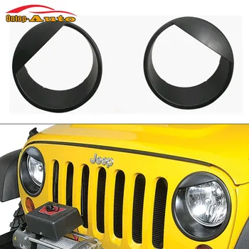 

2X Front Headlight Fog Light Lamp Bezel Cover Trim for Jeep Wrangler 2-Door 4-Door 2007-2015