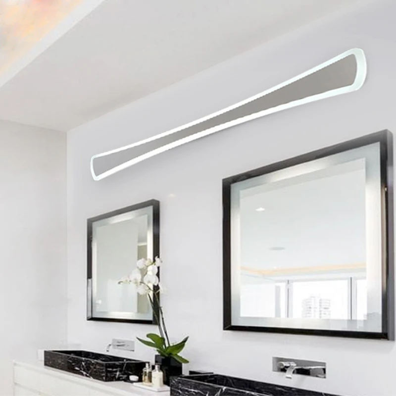 Horsten современный простой светодиодный зеркальный светильник 40-120 см длинный настенный светильник для ванной спальни алюминиевый акриловый настенный светильник 110-220 В