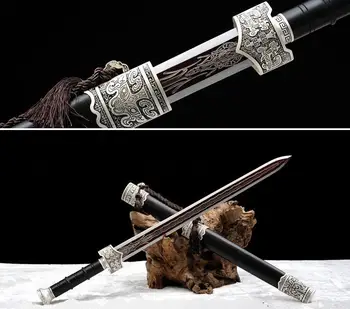 

Full Tang Red Manganese Steel Carved Blade Hand Forging Sharp Chinese Han Dynasty 8 Side Battle Sword Jian