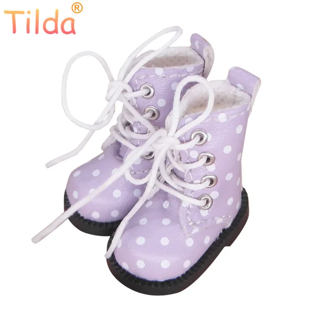 Tilda 1/6 Doll Boots Toy Shoes For Blythe Pullip Doll,4cm Mini Winter Leather Boots Shoes for Blyth Accessories for Dolls Toys 3