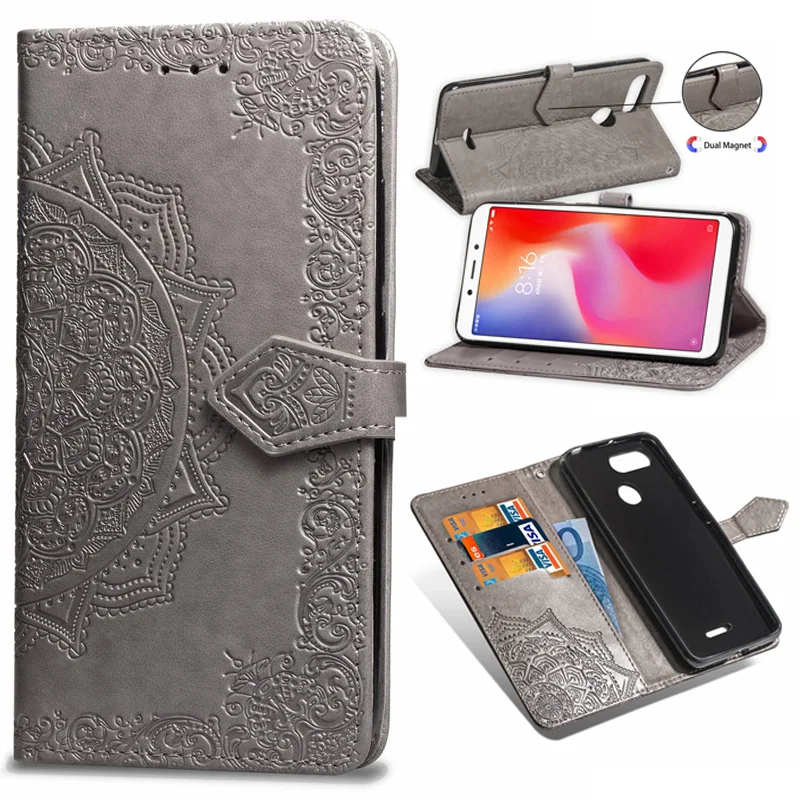 

PU Leather Capa Flip Cover For Coque Xiaomi Redmi 6 Case Smartphone Wallet Bag For Funda Xiomi Redmi 6A Case Soft Silicone Etui