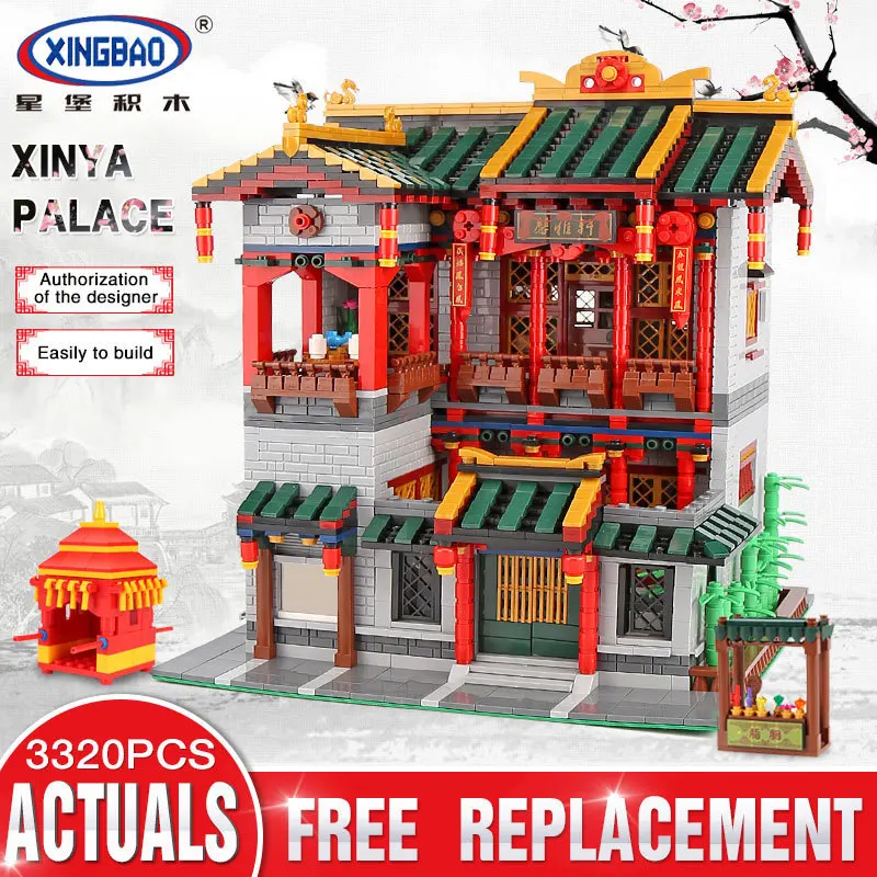 

Xingbao 01003 3320pcs Creative Chinese Style The Xinya Palace Set Educational Building Blocks Bricks Toy Compatible With LP