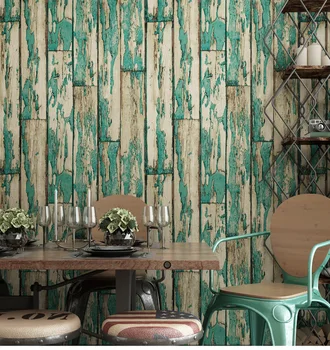

Chinese Style Wallpapers Waterproof PVC Vinyl Wall Paper Roll For Coffee Shop Texture Feature Wood Grain Wallcoverings 10Mx53CM