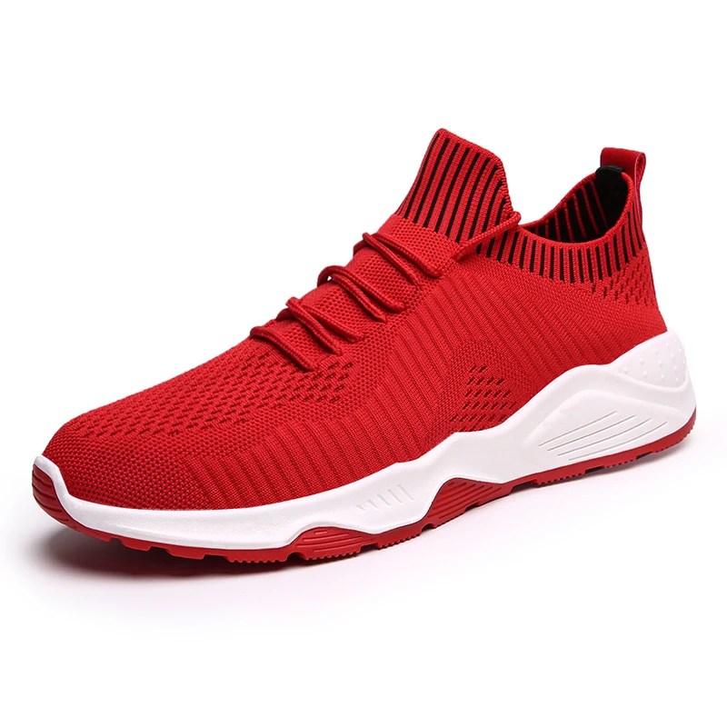 

ONLYMONKEY Men Breathable Running Shoes Comfort Red Black White Sport Shoes Men