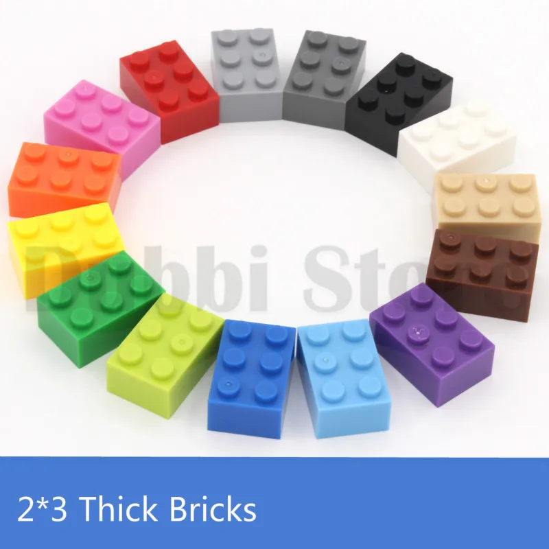 

2*3 DIY Building Block Thick Bricks 100g/lot about 52 pcs Compatible with Legoe Educational Toy Multicolor Gift for Children