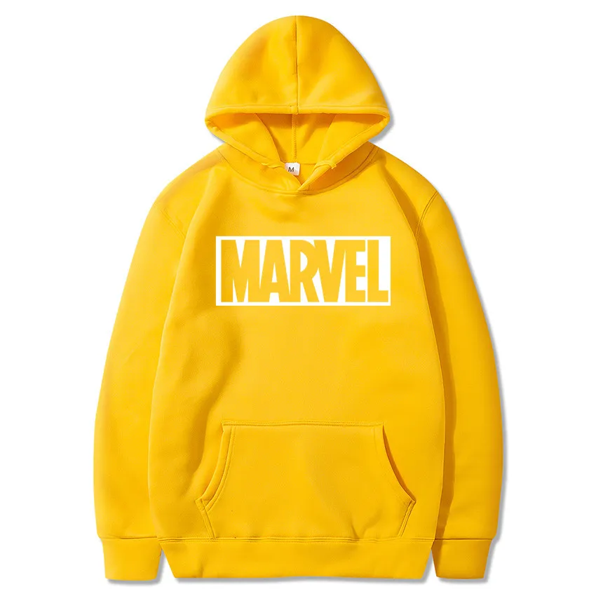 Кофты с капюшоном &quotMarvel&quot мужские Брендовые однотонные толстовки и длинным