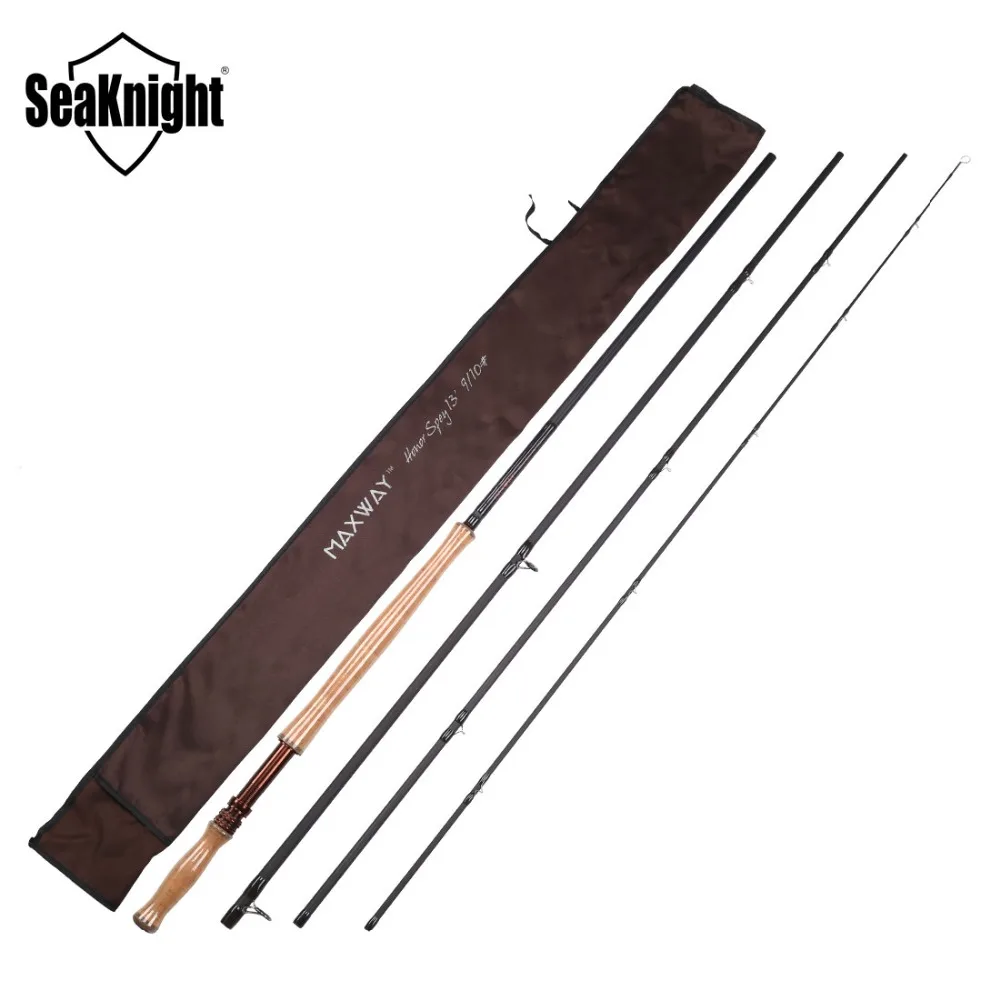 SeaKnight MAXWAY удочка для ловли нахлыстом 9/10 #4 секции 13FT 3 9 M 40T углеродная 3A мягкая