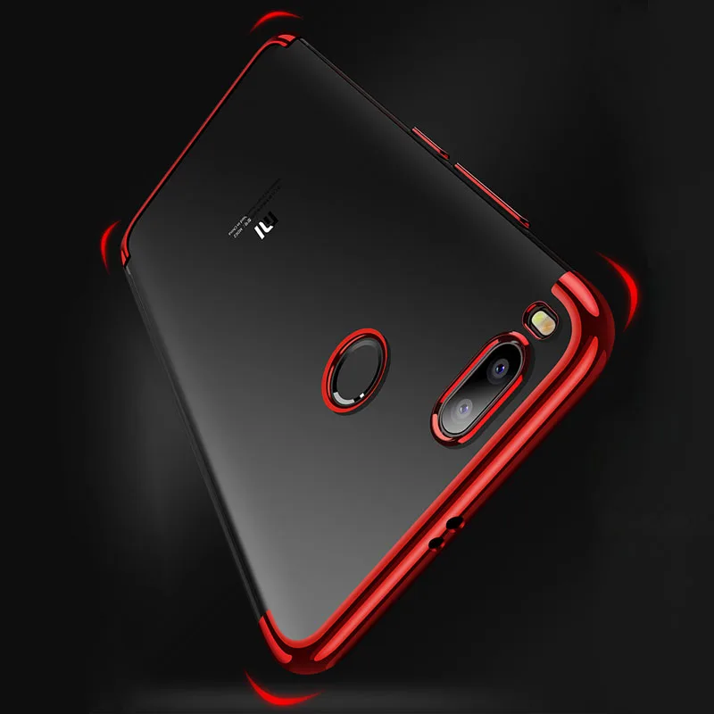 Ultra Thin Transparent Plating Bumper Soft TPU Case Cover For Xiaomi Mi A1 6 S2(9)