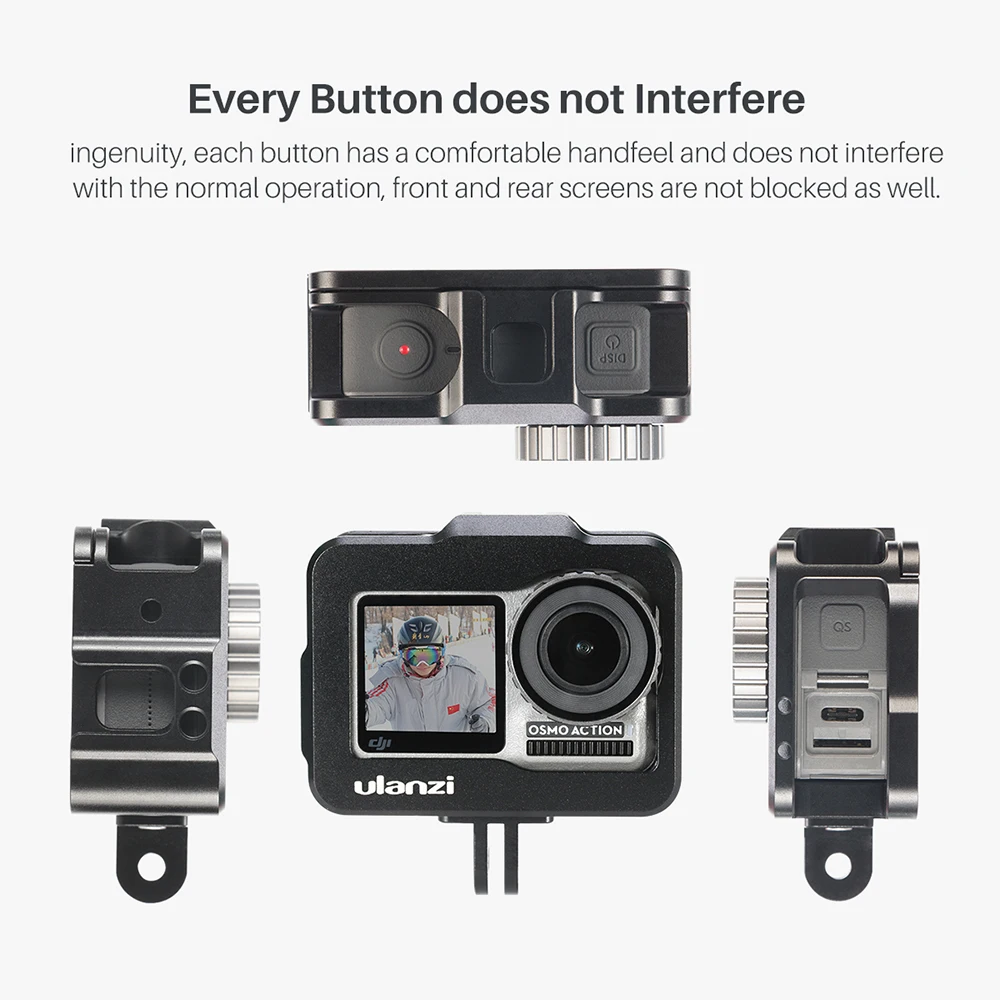 Ulanzi OA-1 Metal Vlog Camera for DJI Osmo Action Cage Protective Housing Case Frame Shell Sports Camera Cage Camera Accessories