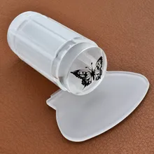 SW! 100% silicone macio claro geléia stamper pegajoso, 2.8cm arte do prego stamper claro silicone geléia prego stamper & raspador selo ferramenta