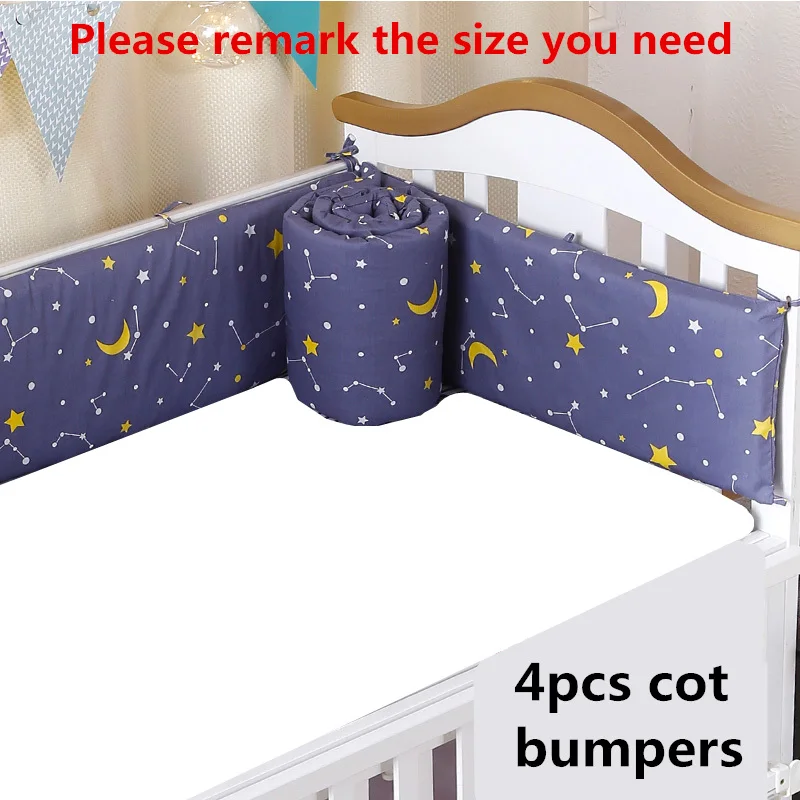 4 шт./компл. детская кроватка детская кровать бамперы для автомобиля Комплект для новорожденных детская одежда из толстого хлопка, покрывало для кровати разъемная застежка-молния для кроватки детские Постельное белье