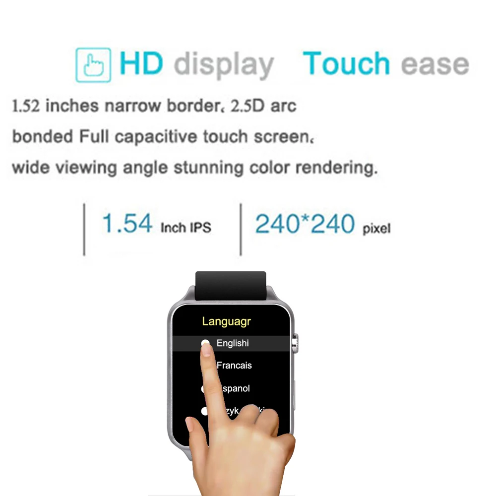 Online Reloj inteligente Kaimorui GT88 podómetro Android rastreador de ritmo cardíaco iluminación reloj inteligente deportivo para IOS Android reloj de cámara de teléfono