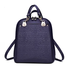 Rugía Ovejas de Las Mujeres de LA PU Mochilas de Cuero de Las Señoras En Relieve Elegante Hombro Bookbag Escuela Mochila Para Niñas Adolescente Femenino