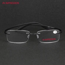 JN IMPRESSION бренд TR90 без оправы ультра светильник очки оправа Очки для чтения модные очки 1,0-4,0