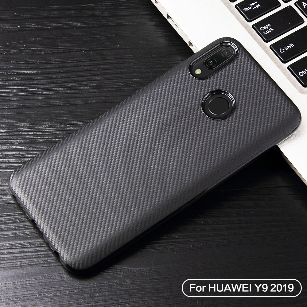 Case For Huawei Y9 2019 Coque Carbon Fiber Soft TPU Silicone Case For Huawei Y9 2019 Y 9 Y92019 JKM-LX1 JKM LX1 6.5 Back Cover  (16)