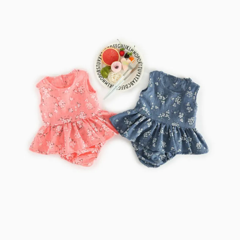 

0-4Years Summer Newborn Baby Girl Clothes Girls Floral Tank Top +bow-knot Shorts 2PCS Outfits Bebek Toddler Kids Clothing Set