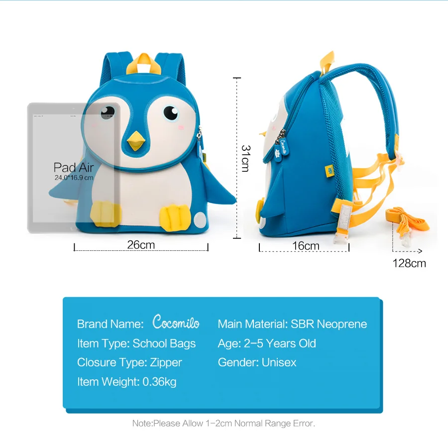 Cocomilo, 3D Мультяшные рюкзаки для мальчиков и девочек, детская школьная сумка, водонепроницаемый рюкзак для детского сада, Детская маленькая сумка, mochila escolar
