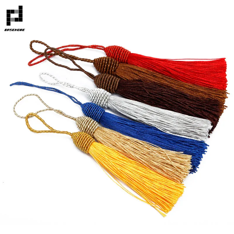 

BASEHOME 10pcs/lot Gold/Silver Color Long Tassel Cord Handmade Thread Tassels Charms for DIY Jewelry Making Findings Materials