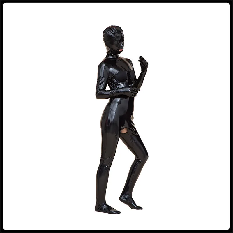 Новое Женское Эротическое трико из искусственного латекса Zentai ПВХ кожи Фетиш