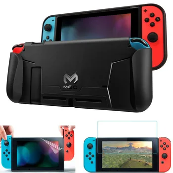 

Dockable Case Protective Guard Cover TPU Shell handle Grip w/ Game Card Slot For Nintend Switch Console Joy-Con w/ Tempered Film