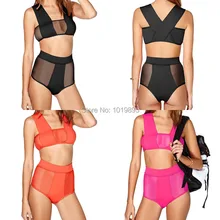 Кружевной наплечный купальник с ремешками Женская повязка с высокой талией купальник сексуальный мягкий бикини узкий бюстгальтер без бретелек для купания Костюмы обёрточная пляжная одежда 3 выбор